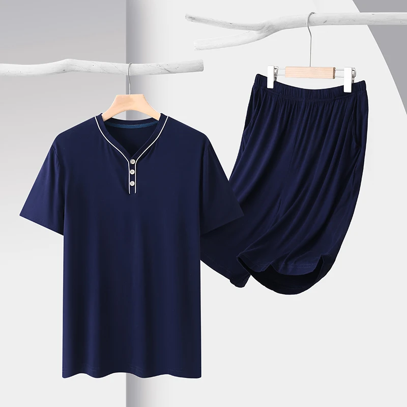 【冰丝莫代尔面料】睡衣男士夏季薄款冰丝大码短袖短裤家居服套装