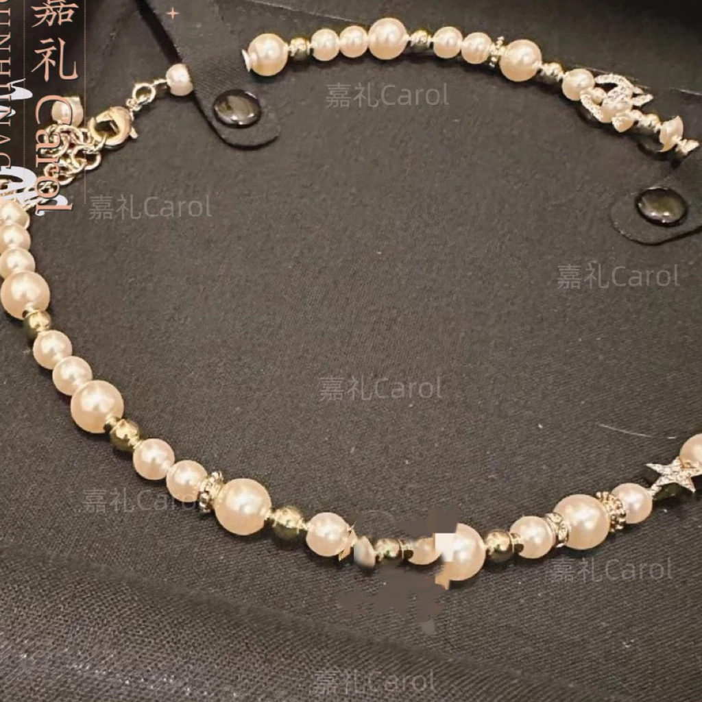 合金合成锆石项链 YTT(小香风山茶花星星项链)欧美小香风