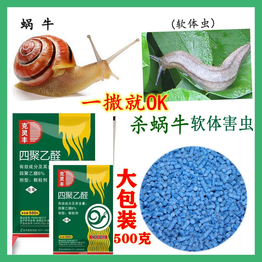 治灭杀清除专杀蜗牛软体动物的杀虫药颗粒甘蓝蔬菜园地用低毒含量