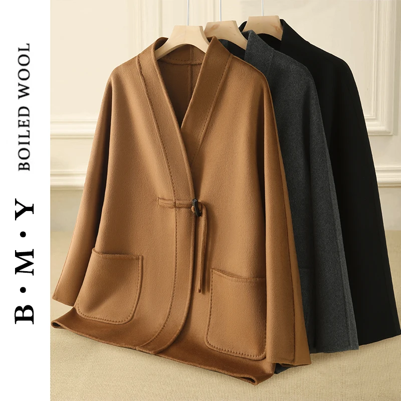 殿堂级别！14.5μm小山羊 绒 LP秋冬新款手工牛角扣双面羊 绒大衣