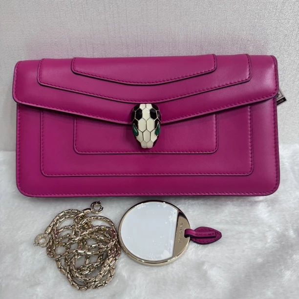 95新 BVLGARI/宝格丽 叶奢中古/蛇头链条包/892343