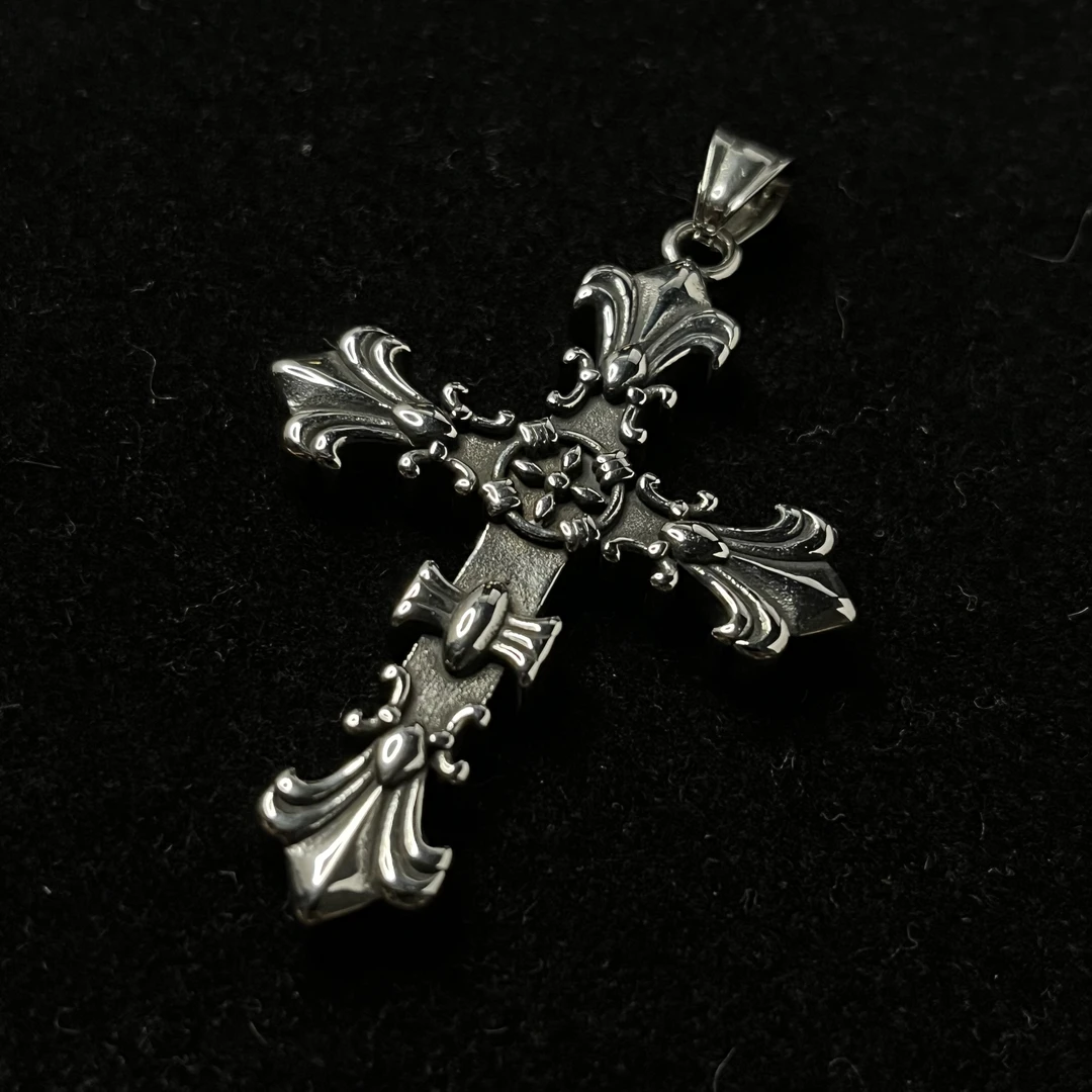 钛钢项链 klx个性时尚小众手工复古坠链轻奢欧美重工男士吊坠百搭