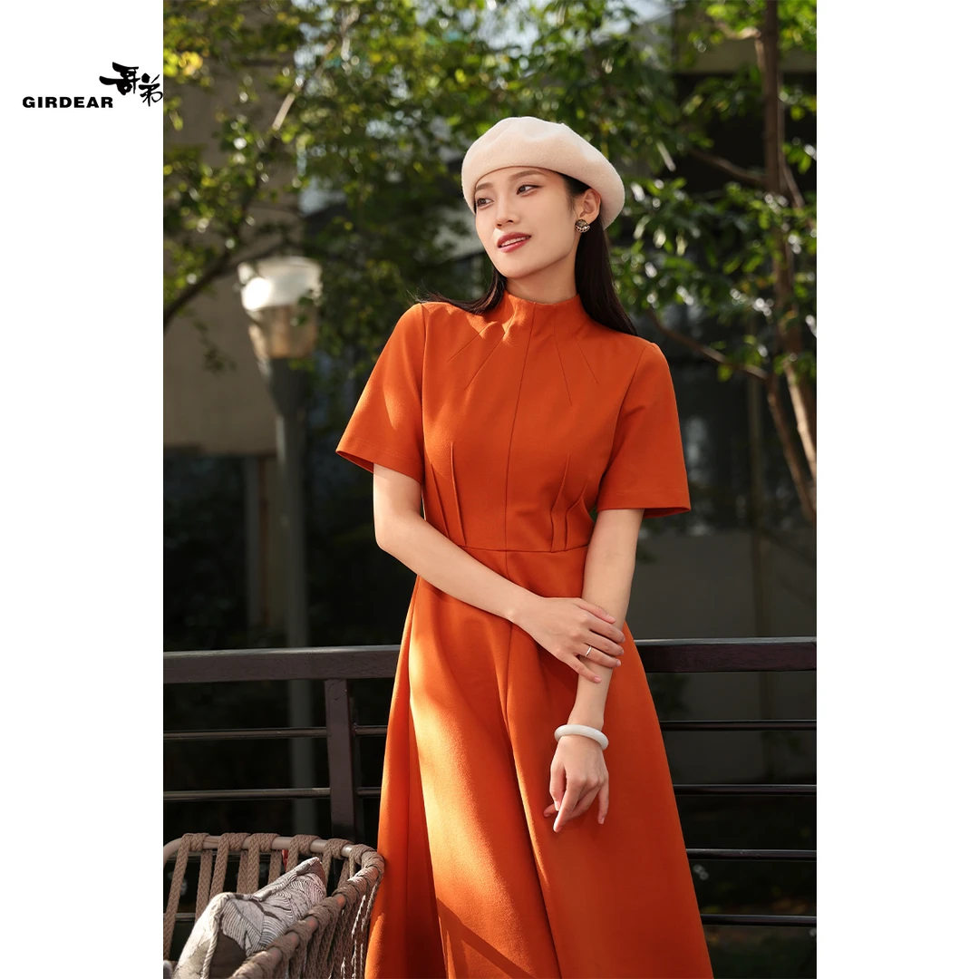 GIRDEAR/哥弟夏季爆款新款高档高腰显瘦优雅洋气连衣裙1500531