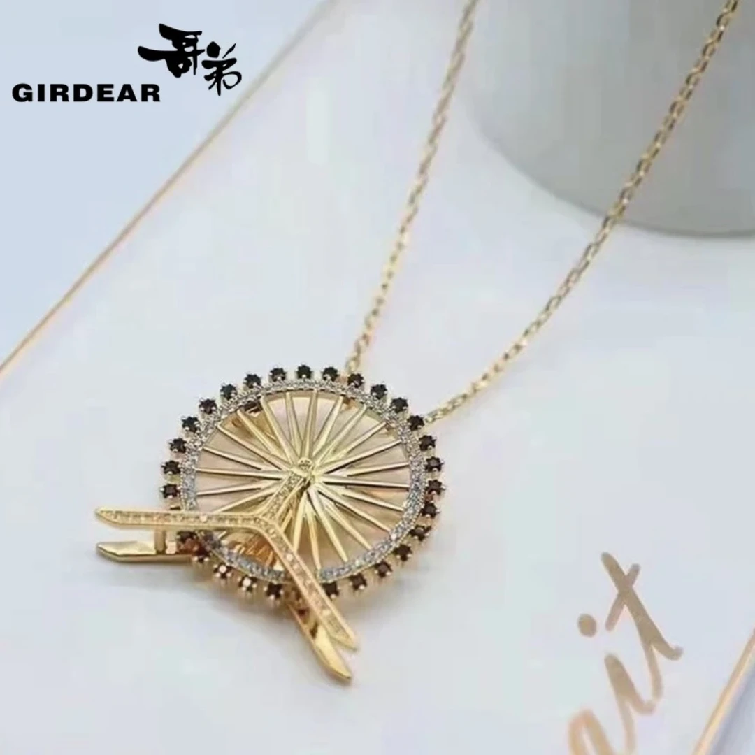 GIRDEAR/哥弟气质网红摩天轮复古风毛衣链小香风自动合金1900351