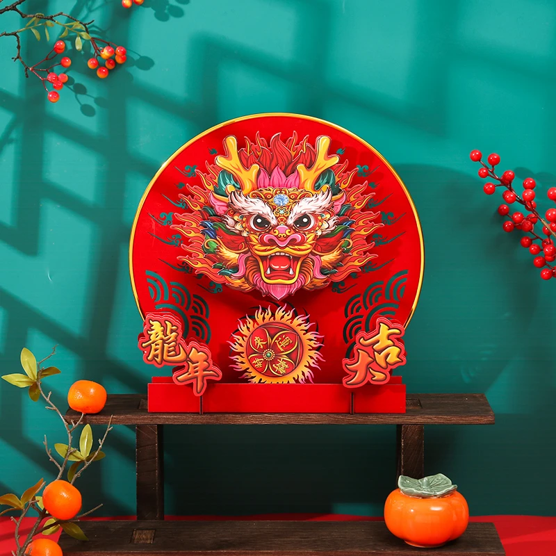 摇摆龙头摆件龙年2024新春春节过年客厅柜子玄关公司家居节日装饰