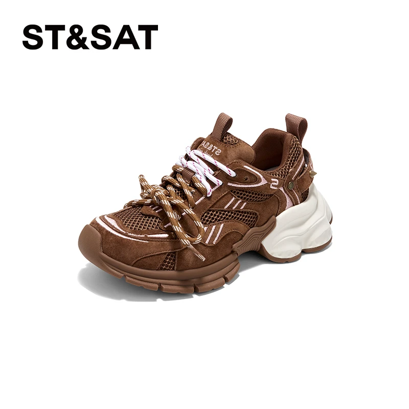 St&Sat/星期六时尚老爹鞋夏季透气春季潮流厚底网面潮鞋秋季系带Z