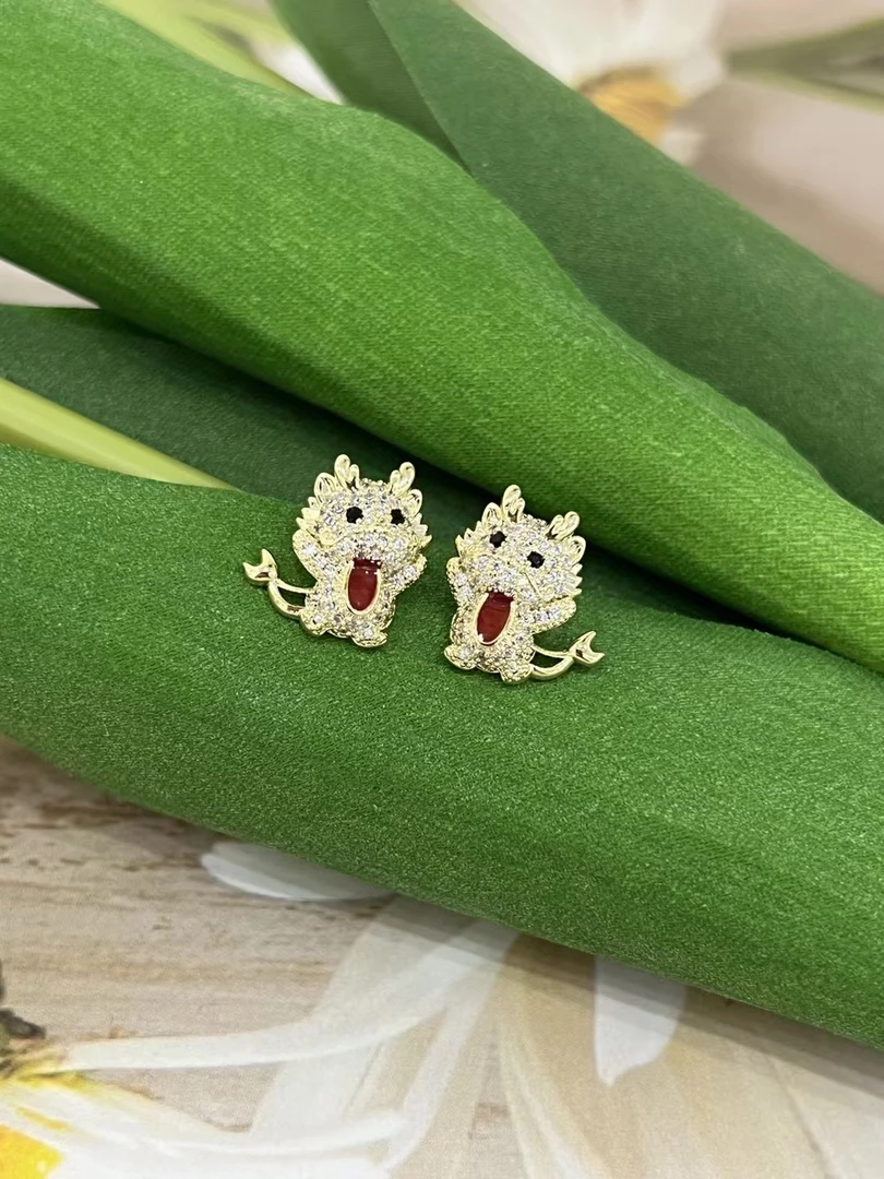 铜合金耳饰 【龙年大吉】本命年必备时尚气质百搭耳环