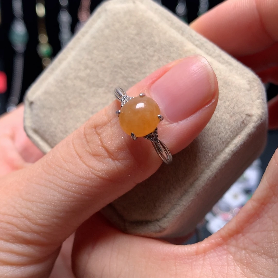 翡翠戒指银S925镶嵌翡翠
