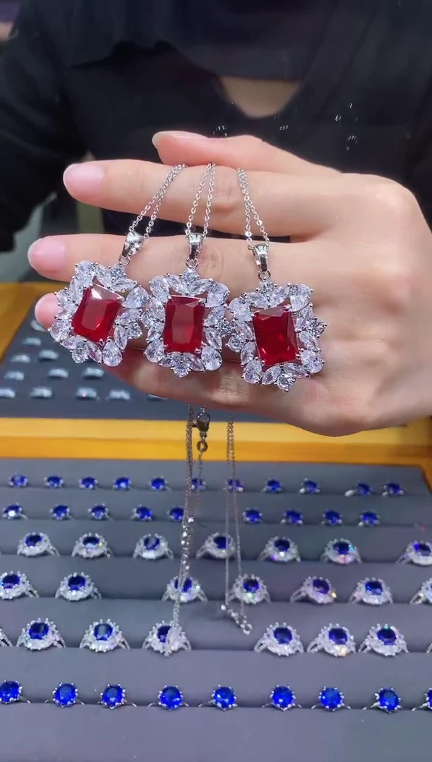 【闪购商品】红宝石颈饰银S925镶嵌018