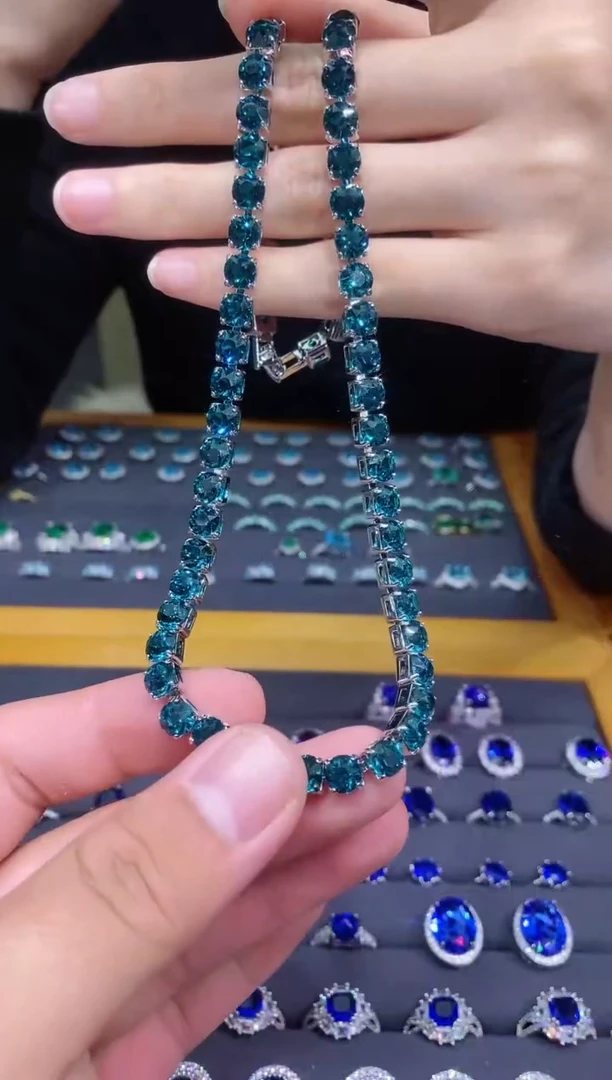 【闪购商品】碧玺颈饰银S925镶嵌070