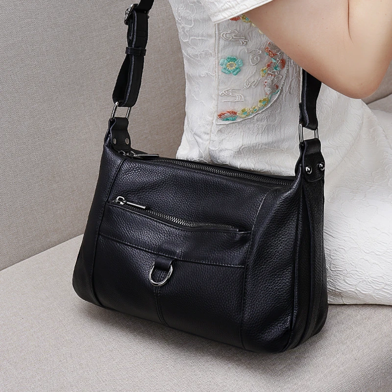 2025秋季新款时尚真皮单肩女包牛皮大容量休闲简约百搭软皮斜挎包