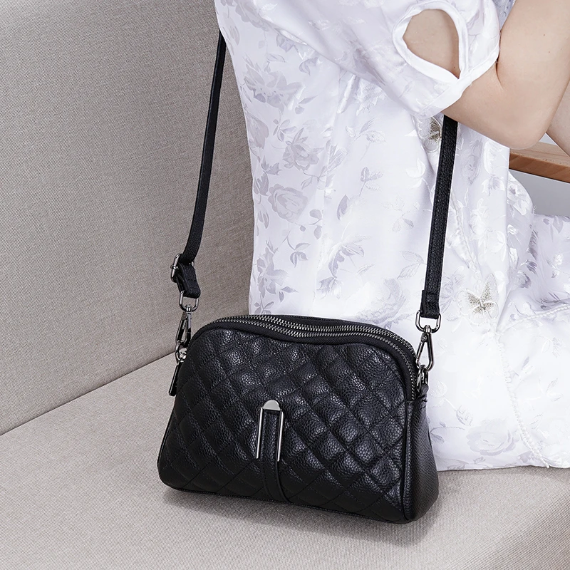 今年流行精致菱格压纹单肩包小香风双层大容量日常百搭斜挎通勤包