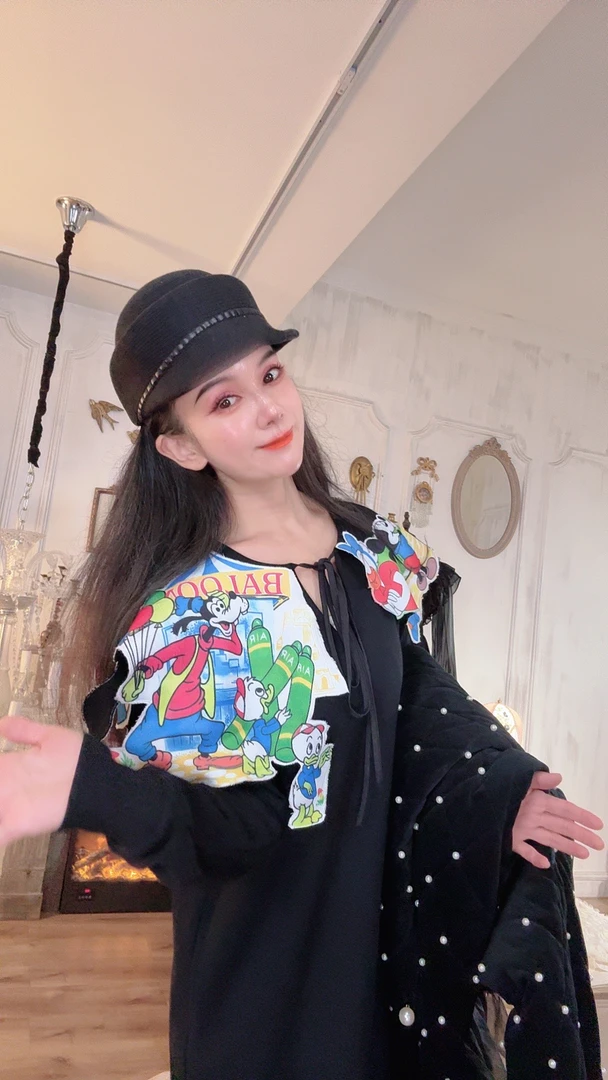 安霓王妃【迪士尼乐园】设计师原创定制韩版卡通荷叶边大裙摆连衣裙