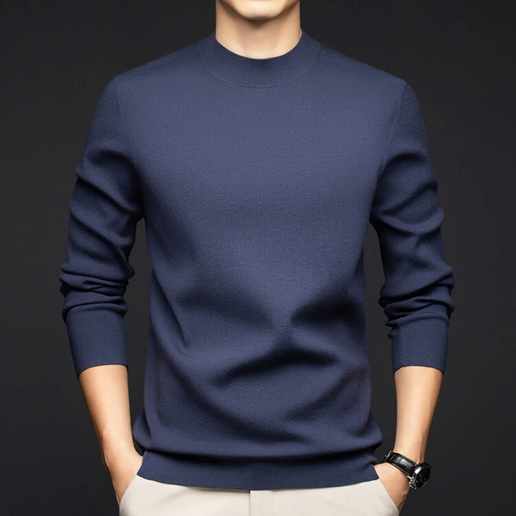 【可机洗+460克】男士冬装加厚羊毛衫100%精纺羊毛中年高档针织毛衣