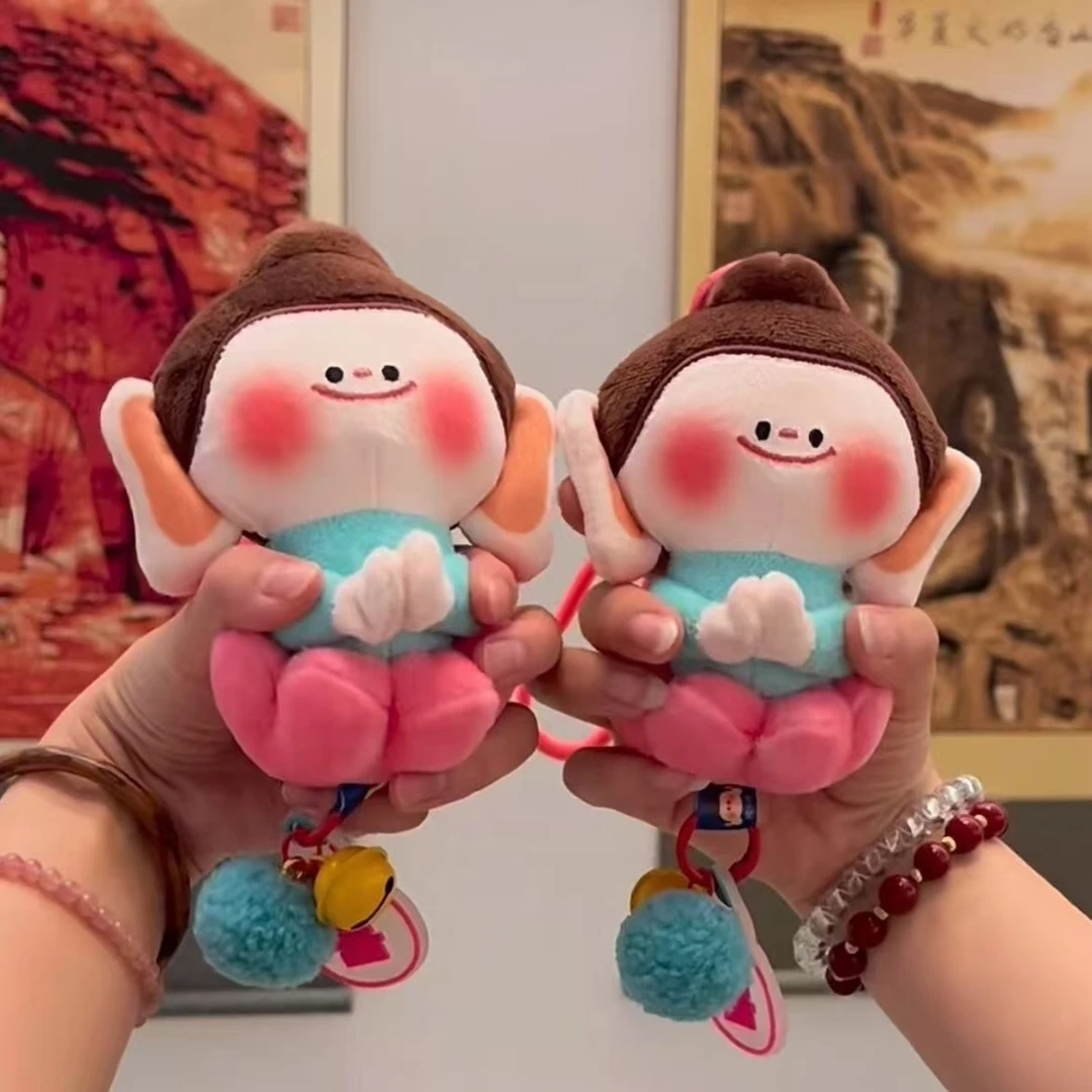 佛小伴莲花合什小佛挂车玩偶毛绒钥匙扣可爱包挂件公仔挂件送女yj