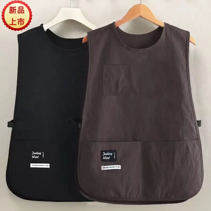 适合年轻人的帅气简约工装马甲围裙加长款上班可外穿使用防污yw