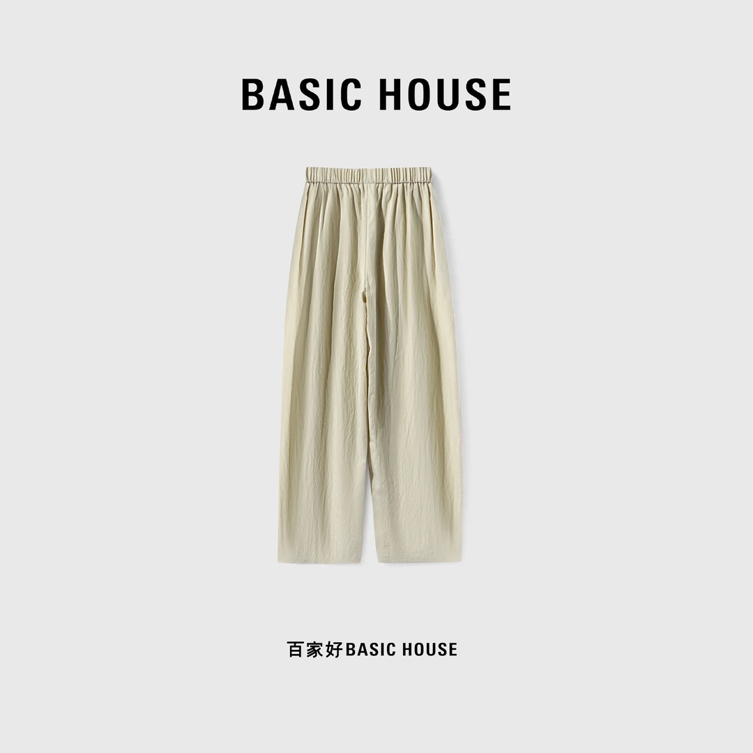 Basic House/百家好 夏季时尚休闲垂感通勤阔腿长裤B0623B55732