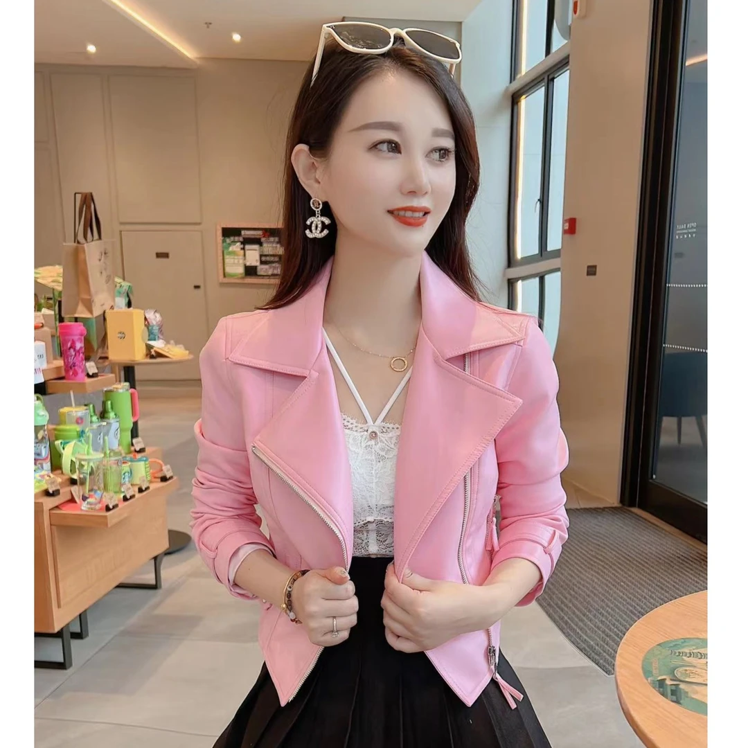 爆款网红皮衣夹克短外套秋季正品新款高档短款外套小个子休闲衣服