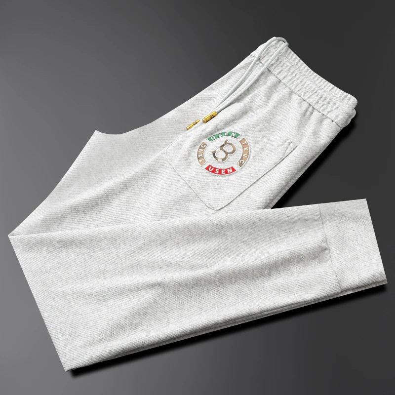 精品男裤春夏新款修身运动裤时尚百搭纯色小脚休闲裤精梳棉质卫裤