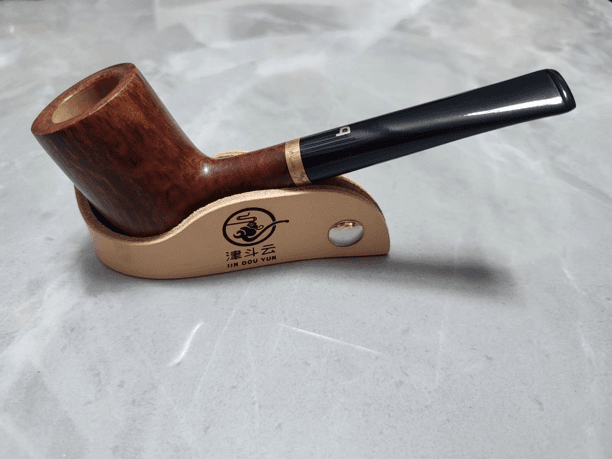 帕斯库奇 直杆撞球金色装饰圈烟斗