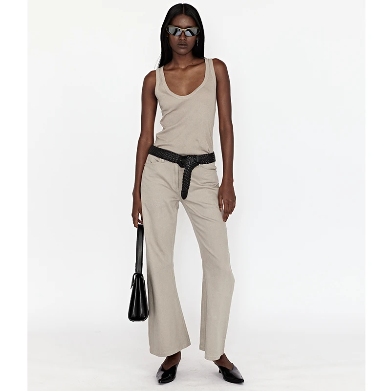 WEARABLE EVENT曲线牛仔喇叭裤  Curved denim flared pants