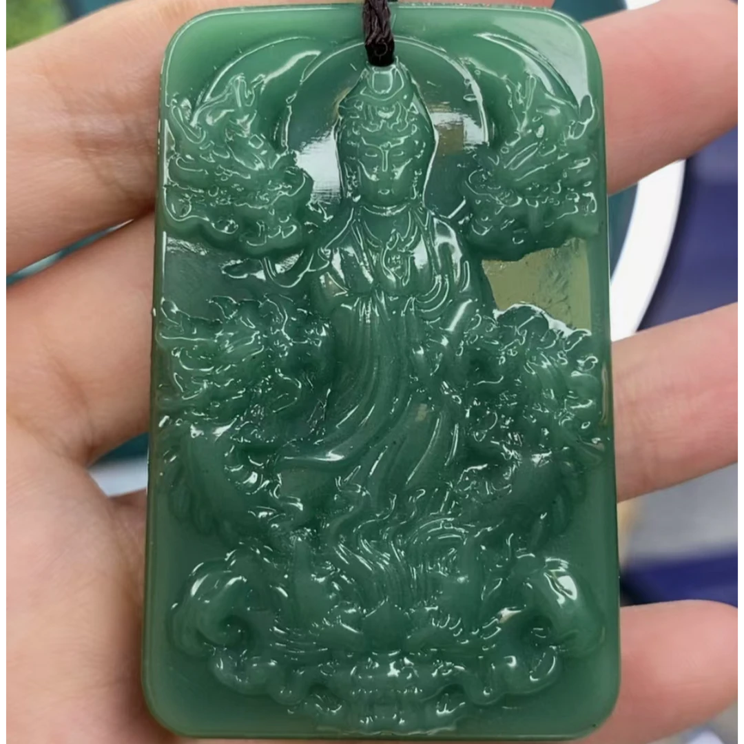 时尚饰品深绿色九龙观音