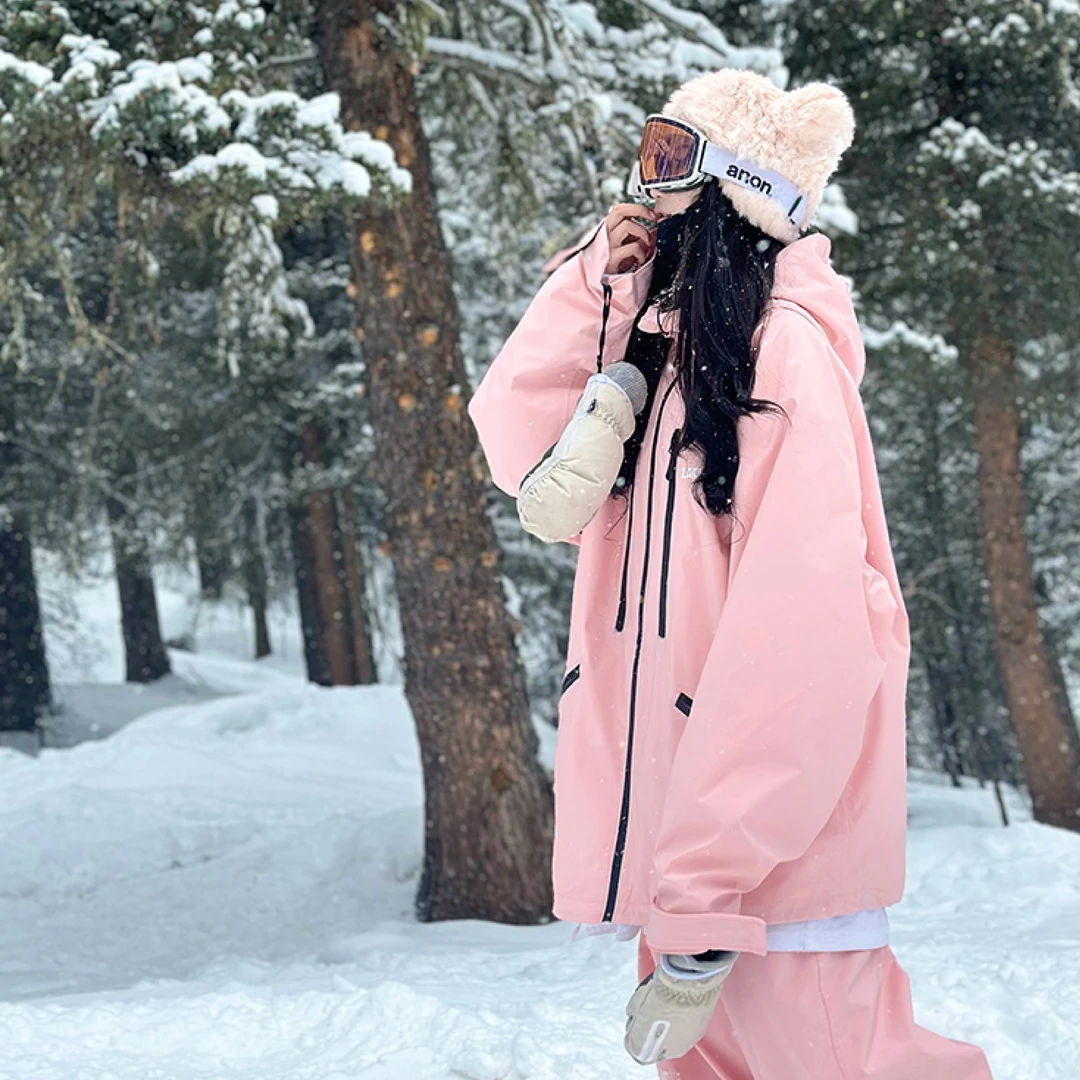 ZACHARIAH【baby粉】机能风滑雪服套装粉色宽松单板时尚滑雪服女