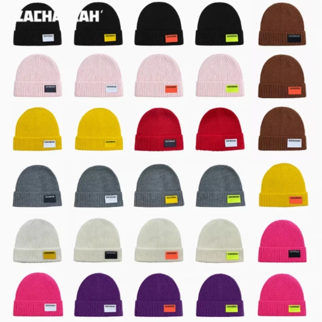 ZACHARIAH 撞色logo滑雪帽单双板保暖针织帽冷帽毛线帽头盔瓜皮帽