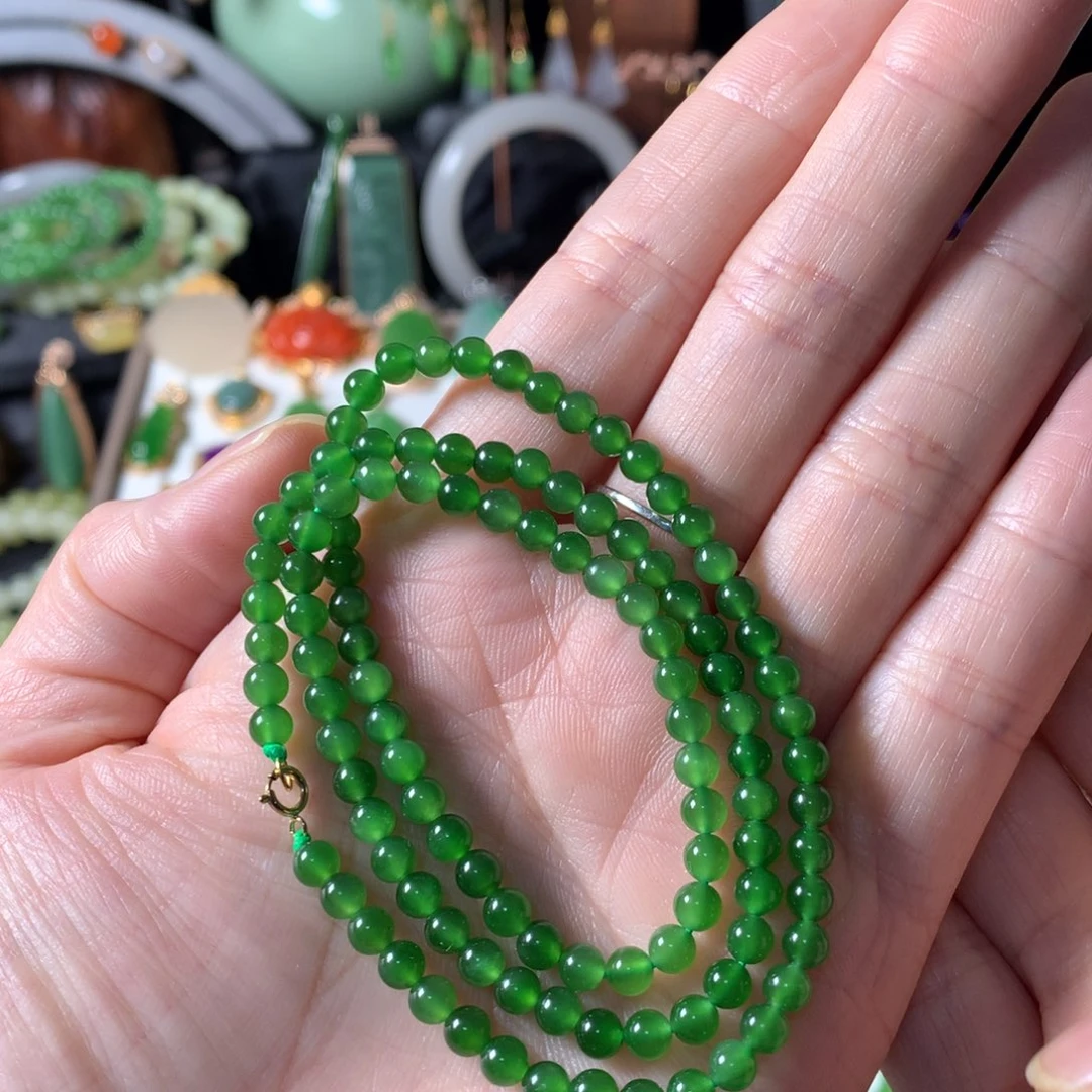 和田玉（碧玉）颈饰18K金镶嵌萧*SL0006