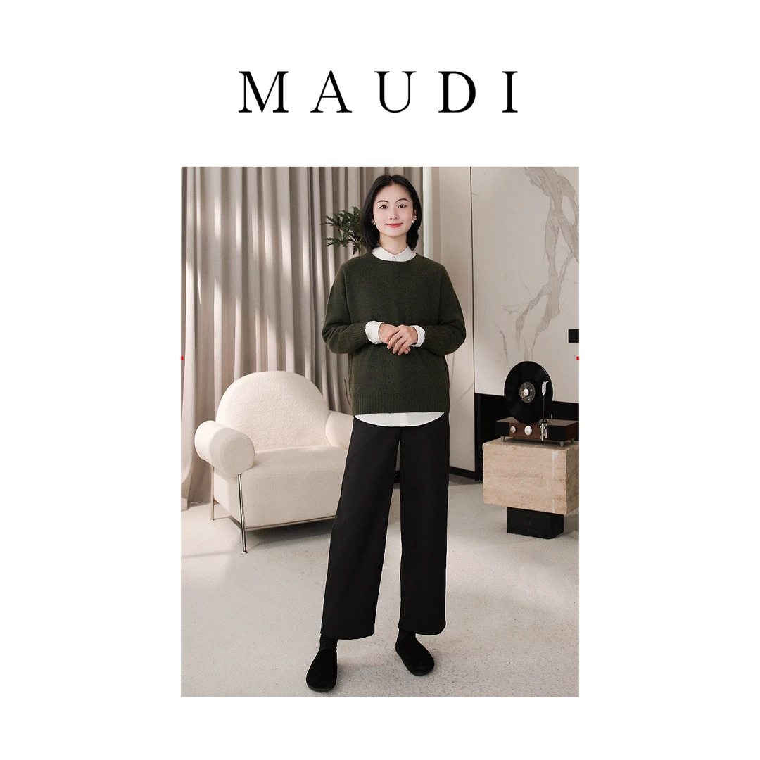 MAUDI【黑科技 九分裤】索罗娜秋冬加绒极简风休闲显瘦显高直筒6666