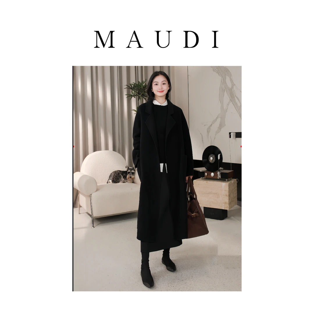 MAUDI【经典归来 羊绒羊毛大衣】秋冬极简主义氛围羊毛毛呢大衣8073