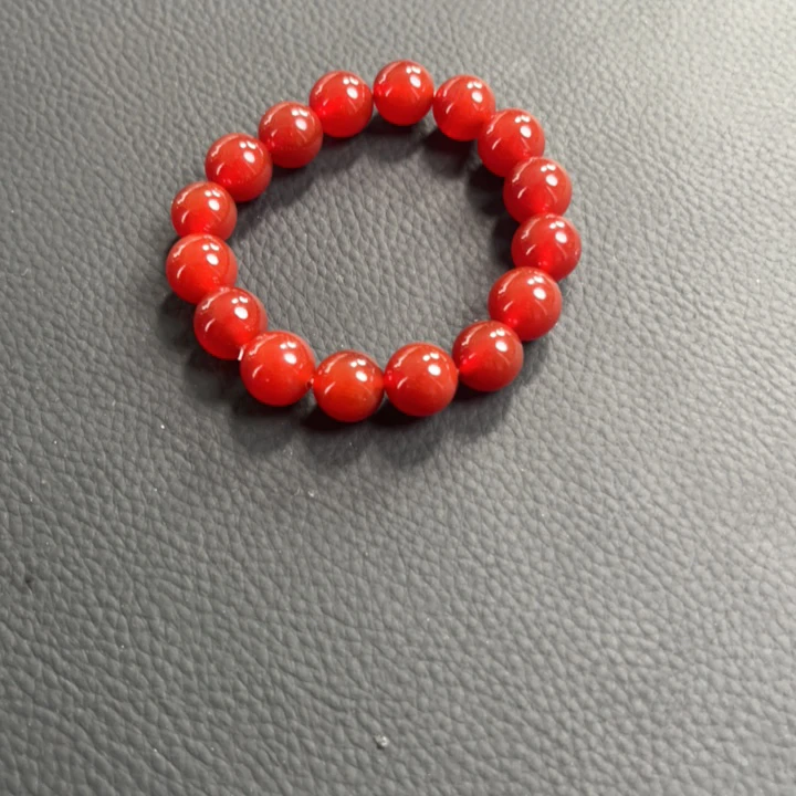 天然红玛瑙圆珠手串约12mm