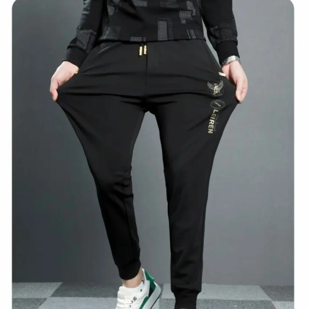 2024年秋冬款加绒加厚金色飞牛绣花百搭男士长裤束腿裤9款休闲裤