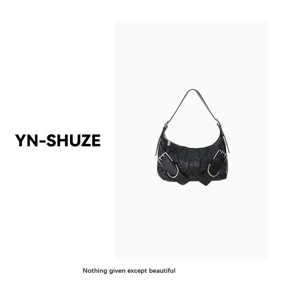 【YN-SHUZE】高级感机车褶皱单肩包SZ-YNB-8933
