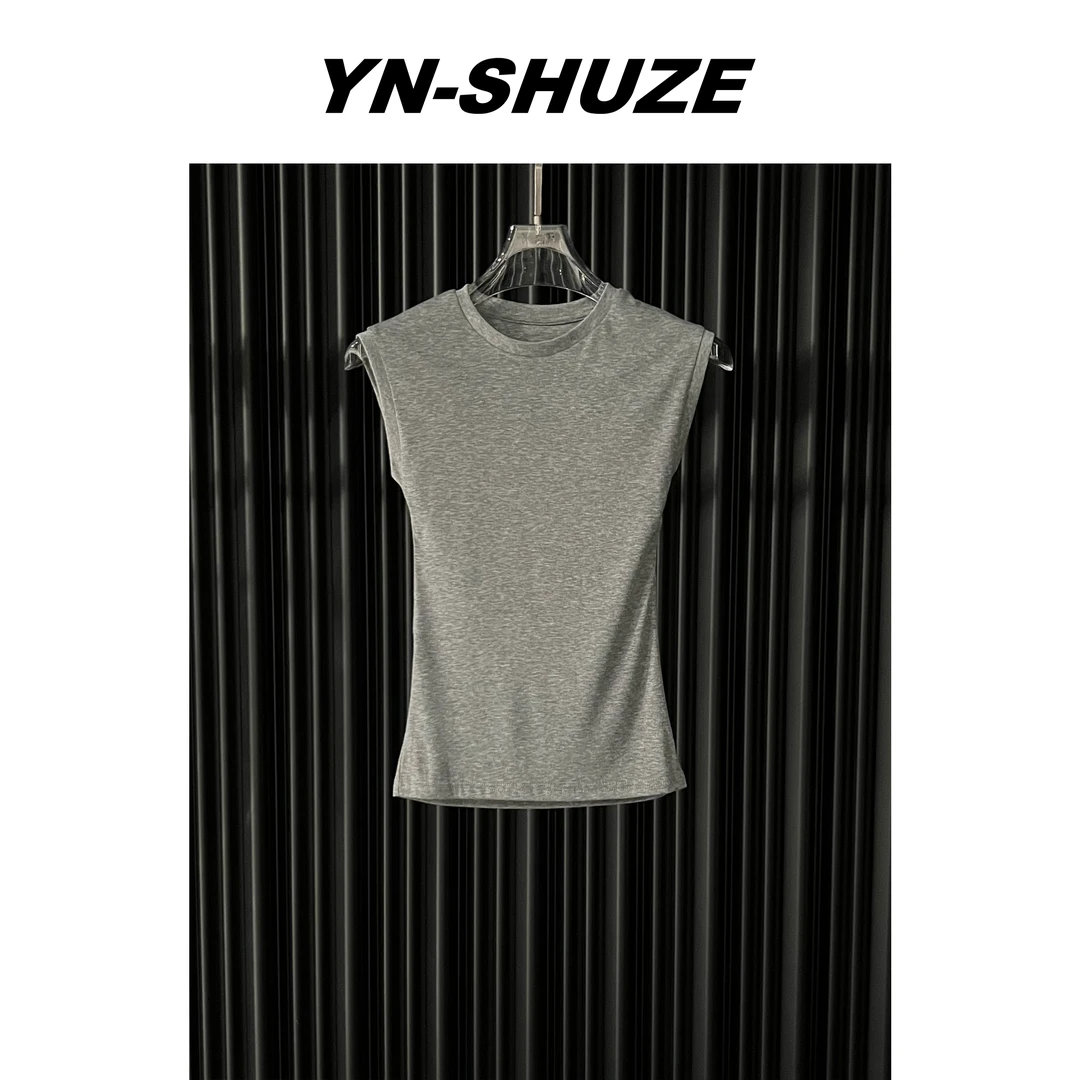【YN-SHUZE】YNB8262欧美简约纯色无袖T恤