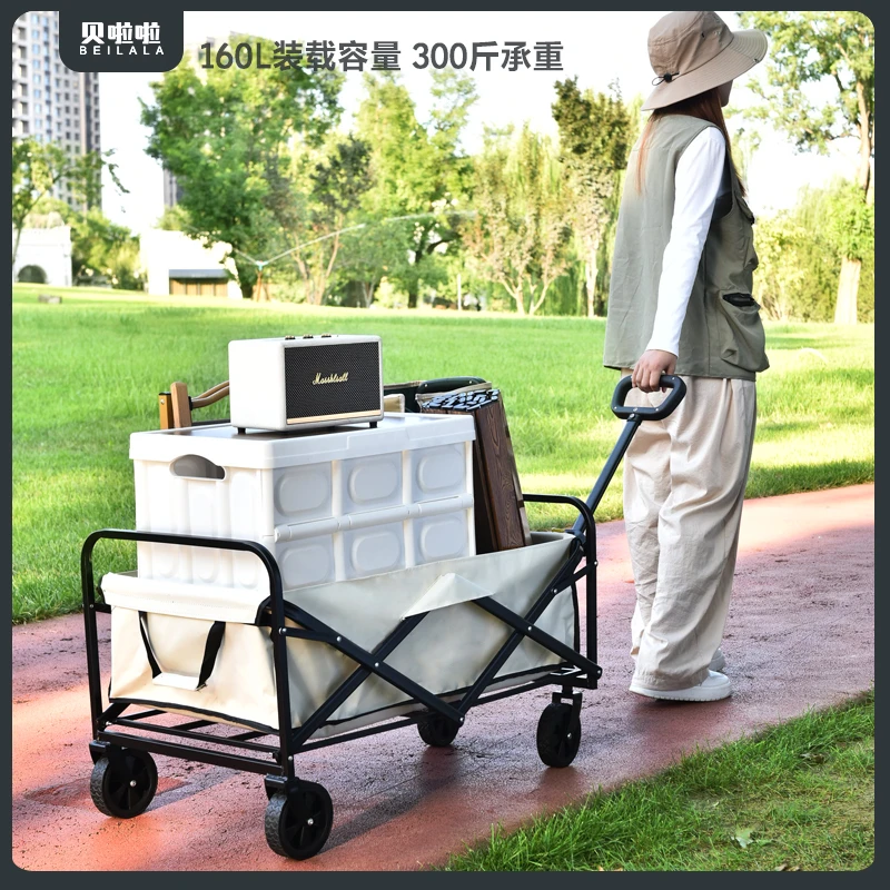 户外露营车推车便携手推营地车野营可折叠小拖车野餐手拉车