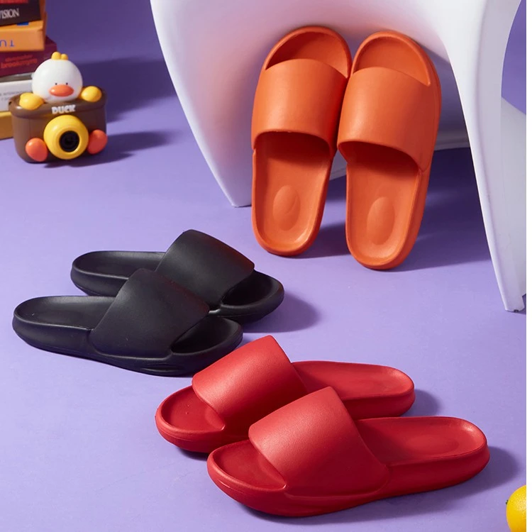 夏季居家外穿防滑厚底浴室女士拖鞋纯色简约防臭舒适时尚情侣凉拖