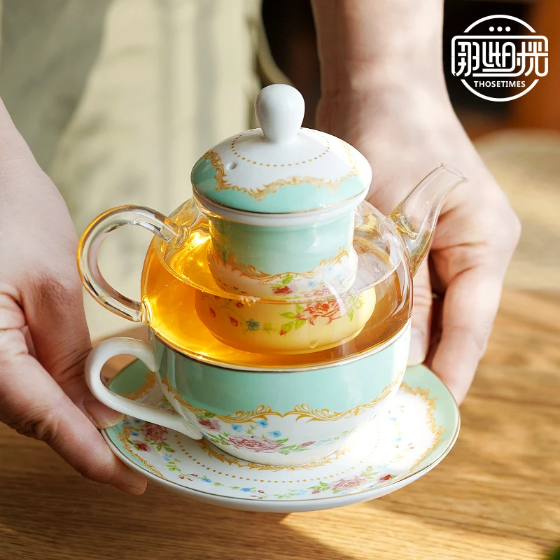 子母壶英式下午茶具杯壶一人饮泡茶壶套装欧式陶瓷花茶壶下午茶杯