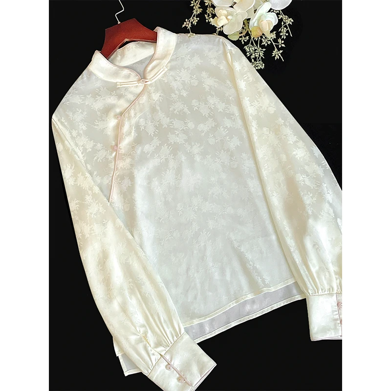 【清仓】旖旎云裳桃夭长袖国风中式修身立领休闲时尚气质女士