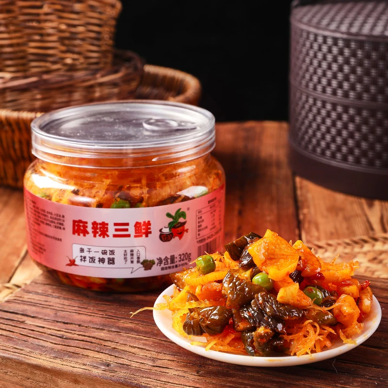 厨源三鲜罐装混合萝卜咸菜香脆香辣开胃下饭菜瓶装酱菜大全高山