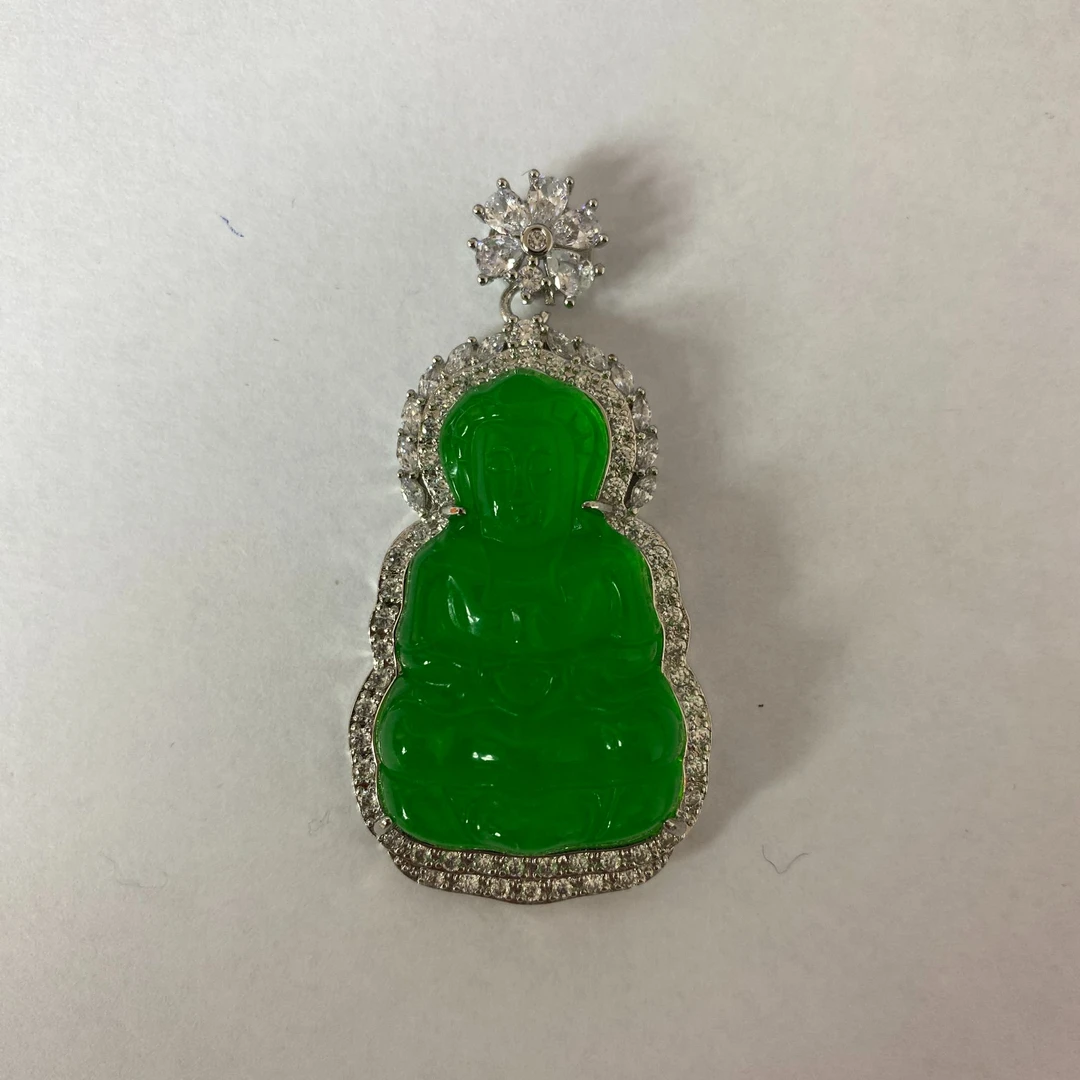 翡翠观音镶嵌吊坠（多样发其一）A31