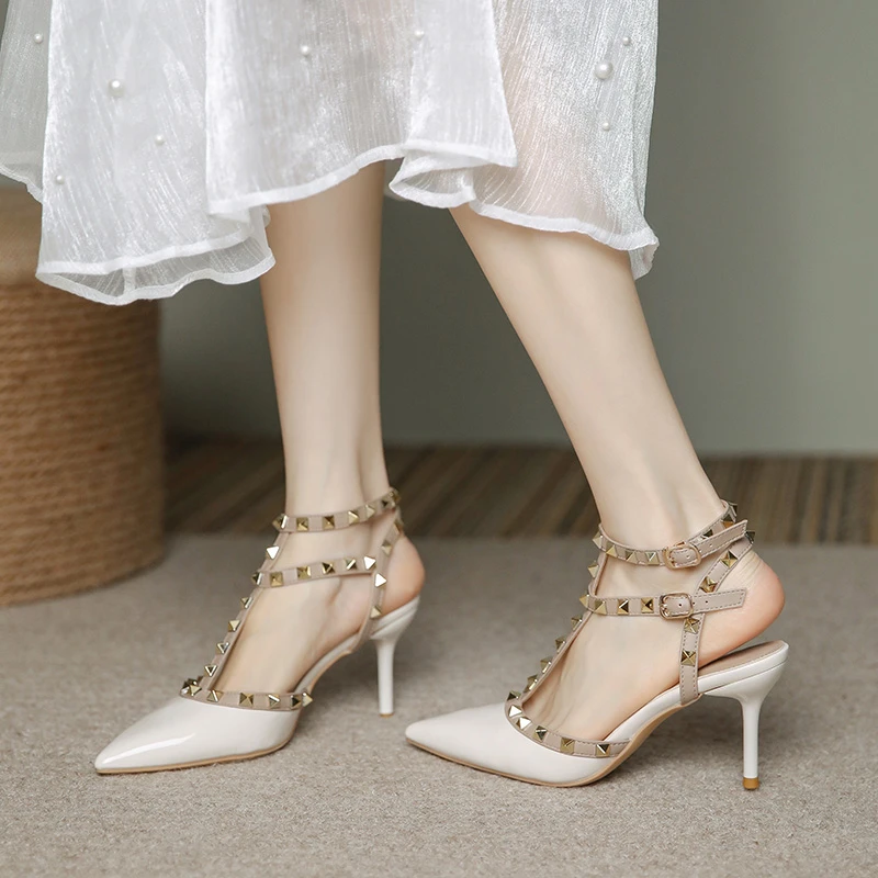 2024夏季新款细跟包头高跟鞋性感时尚气质仙女风配裙子凉鞋设计感