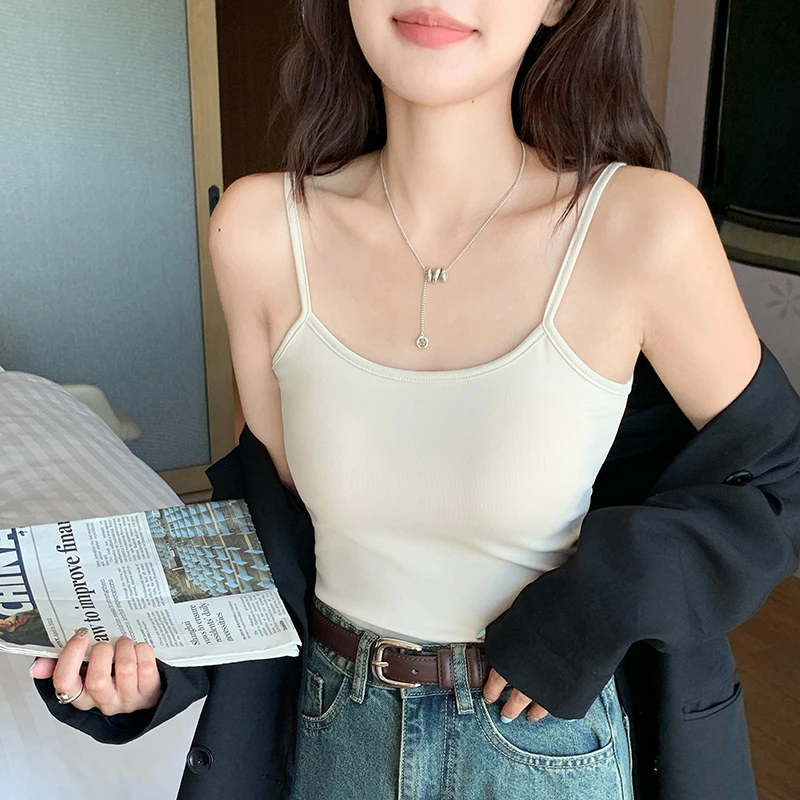 外穿内搭细吊带背心女夏款修身性感百搭遮副乳防走光无袖春秋T恤