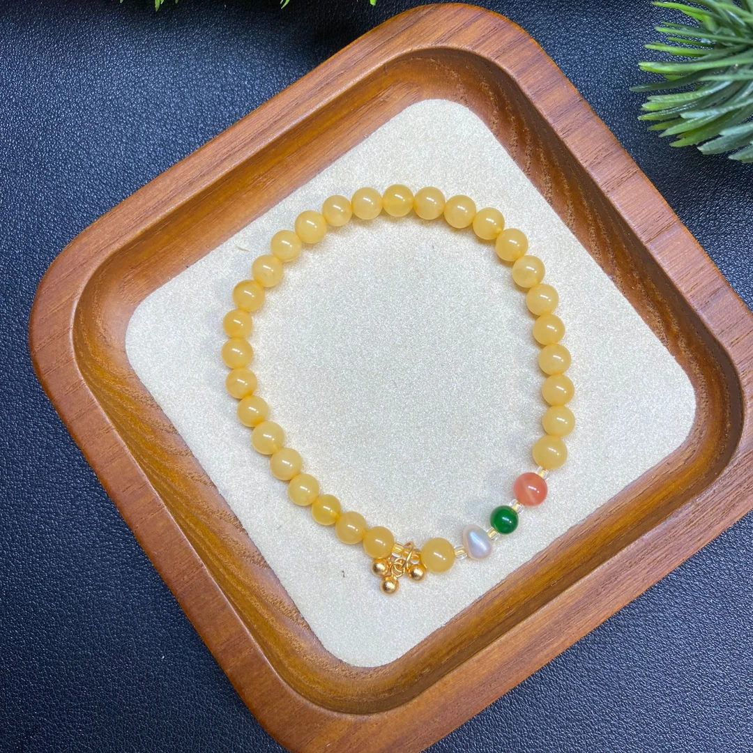 【单圈蜜蜡手串】A328搭有求必应配件手链配玛瑙