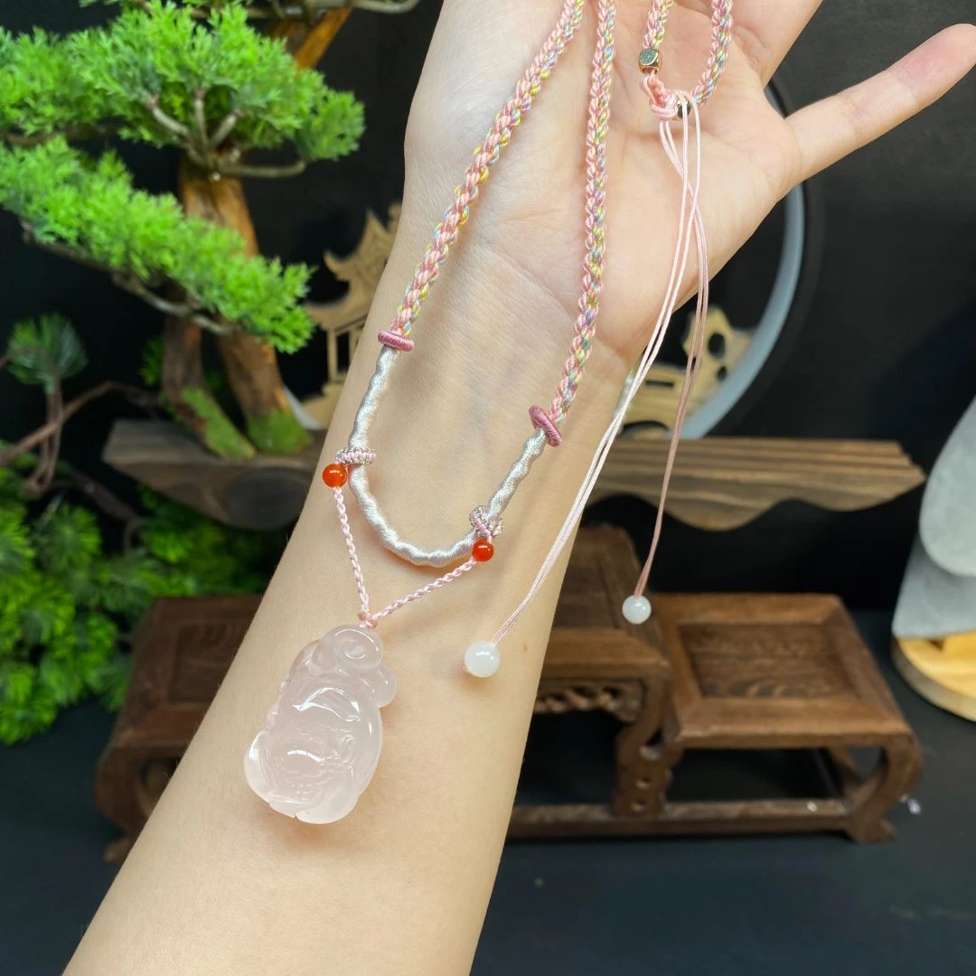 【粉水晶吊坠】A321精致国风款粉水晶凤九小女款