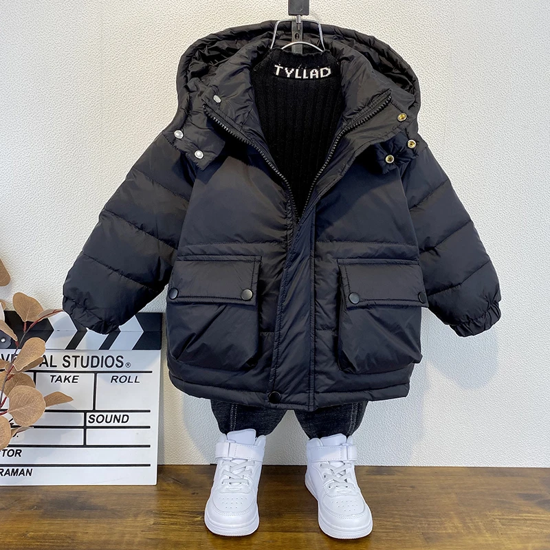 童装男童加厚羽绒服2023新款儿童白鸭绒棉服上衣洋气宝宝冬季外套