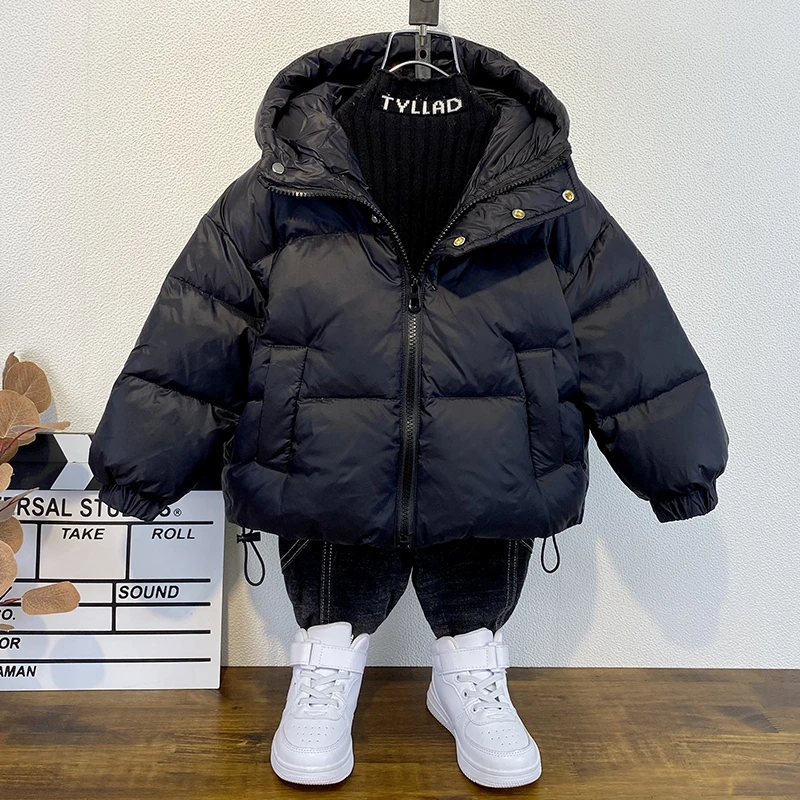 男童冬季加厚羽绒服23新款洋气儿童90白鸭绒棉衣网红宝宝棉服外套