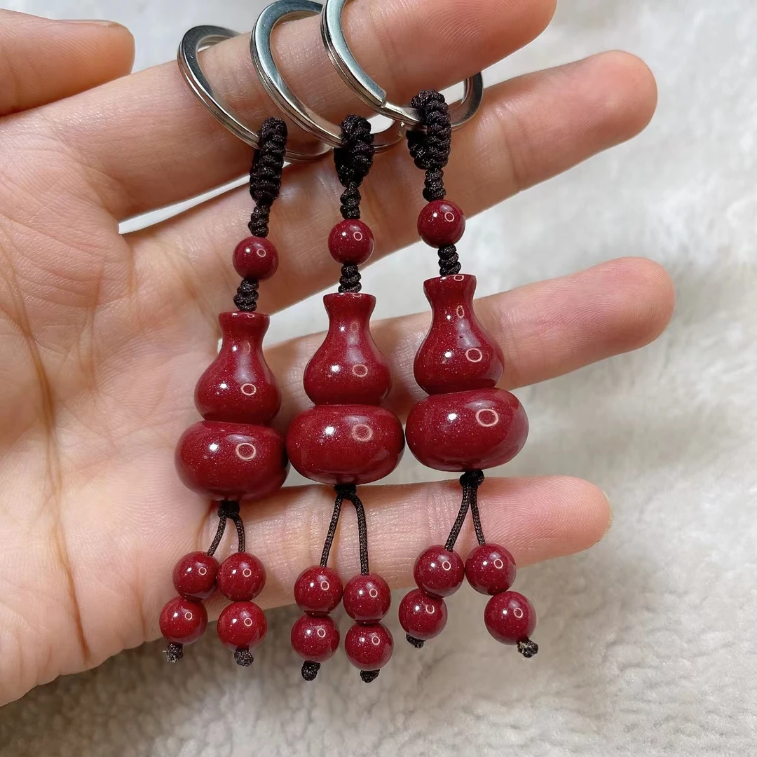 含辰砂工艺品紫金色葫芦 貔貅 钥匙扣手机挂