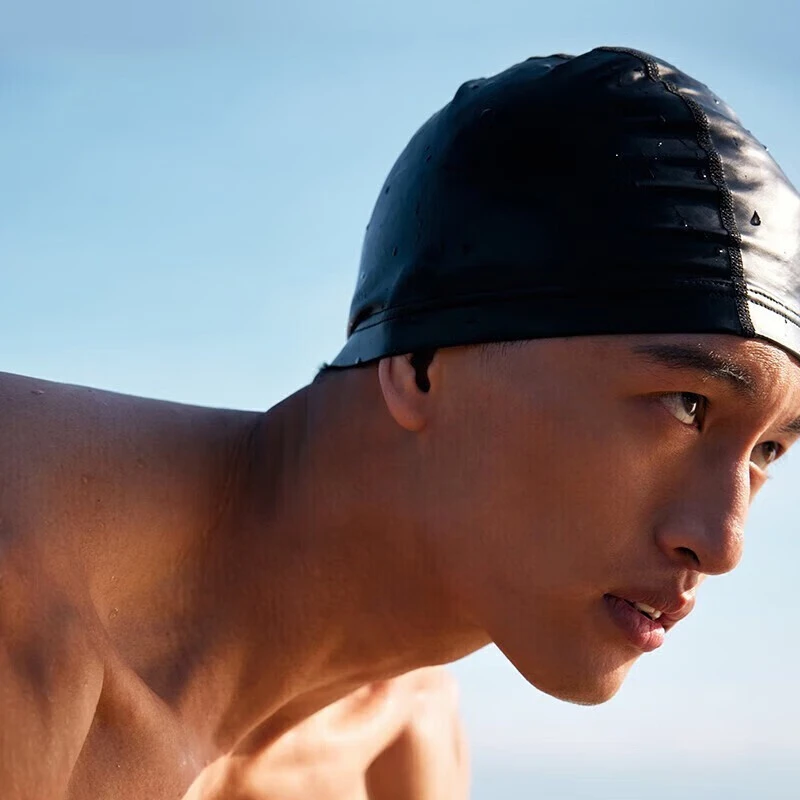 ANTA/安踏高弹力舒适游泳帽男女通用不勒头防水透气运动泳帽速干