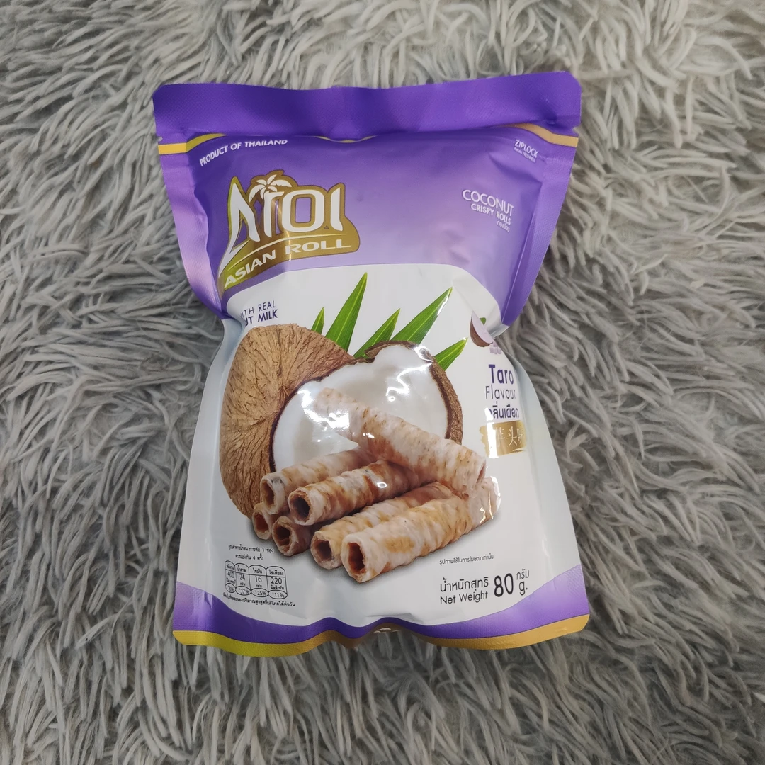 泰国进口阿罗伊芋头味椰子蛋卷
